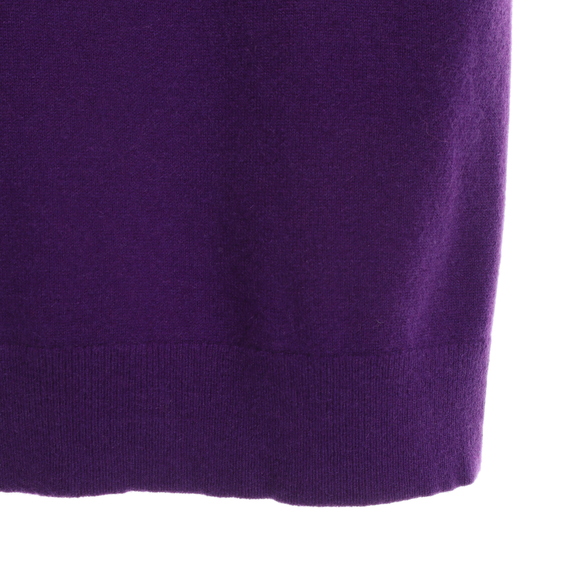 Lands End 100% Cashmere Short Sleeve Crew Neck Sweater Women M/P 10-12 Purple - Picture 5 of 11